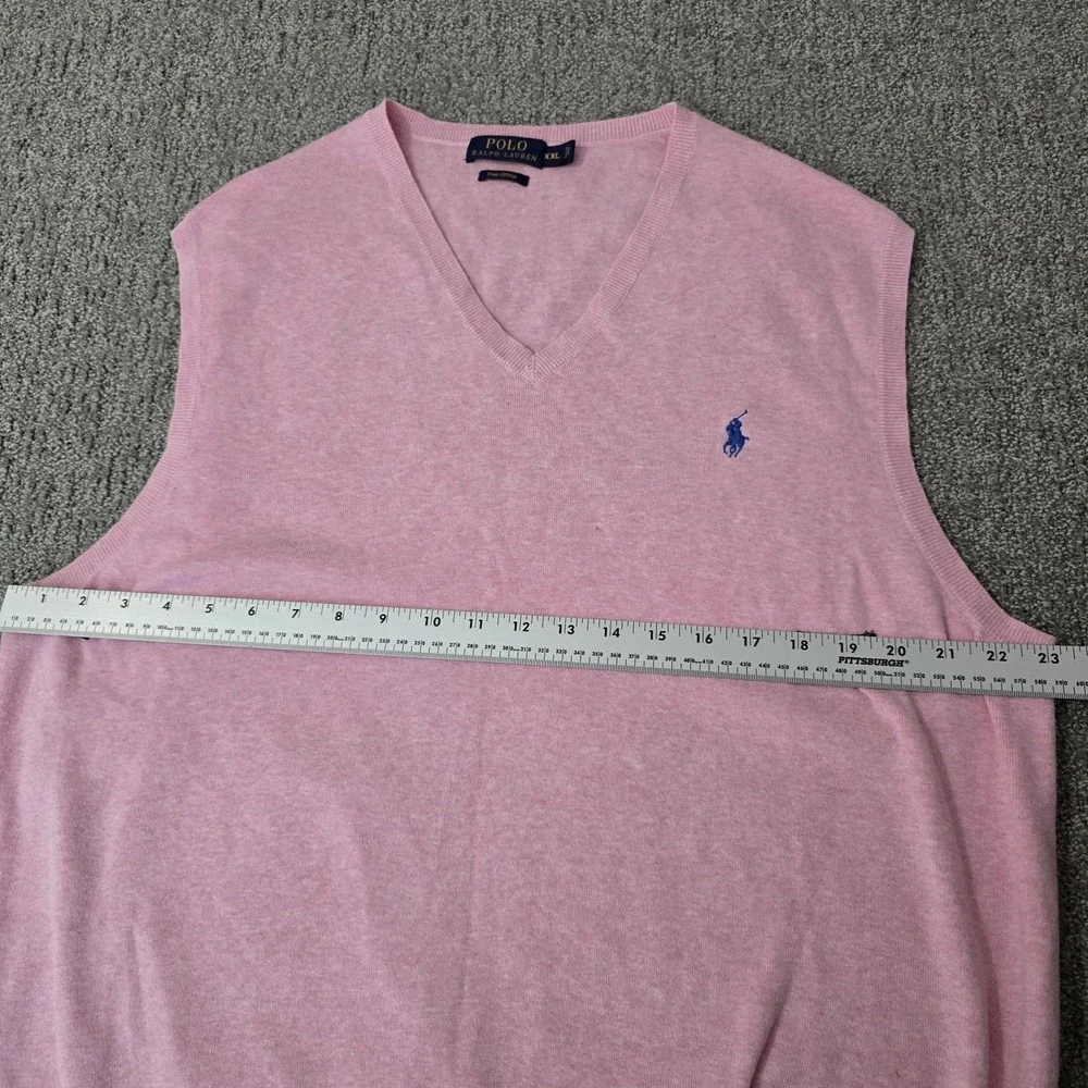 Polo Ralph Lauren Pink Pima Cotton Sweater Vest XXL Preppy Golf Coastal
